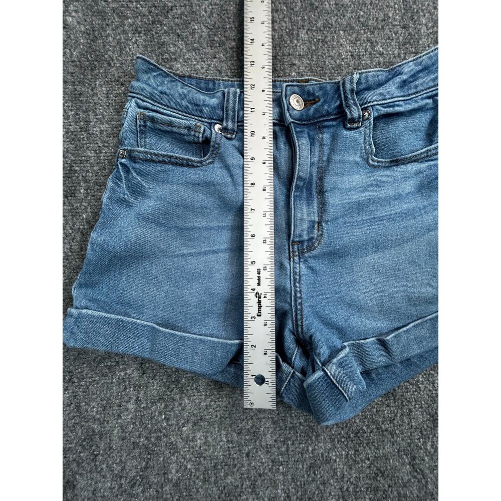 American Eagle High Rise Cuffed Denim Shorts Women's Size 00 Light Wash Stretch - Picture 6 of 6